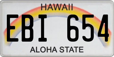 HI license plate EBI654