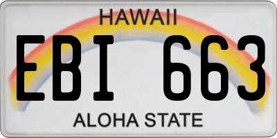 HI license plate EBI663