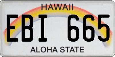 HI license plate EBI665