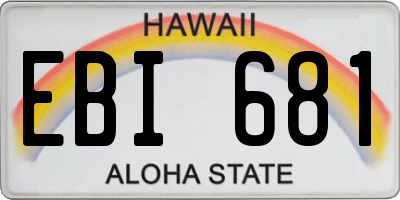 HI license plate EBI681
