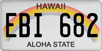 HI license plate EBI682