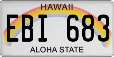 HI license plate EBI683