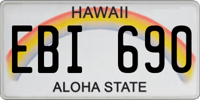 HI license plate EBI690