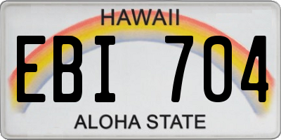 HI license plate EBI704