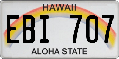 HI license plate EBI707