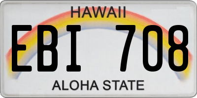 HI license plate EBI708