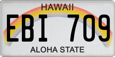 HI license plate EBI709
