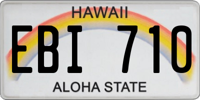 HI license plate EBI710