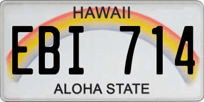HI license plate EBI714