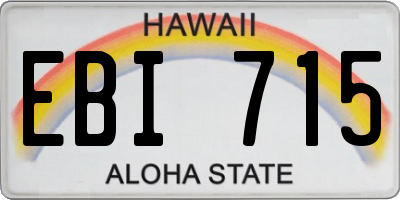 HI license plate EBI715