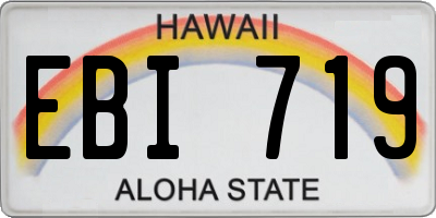 HI license plate EBI719