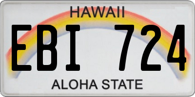 HI license plate EBI724