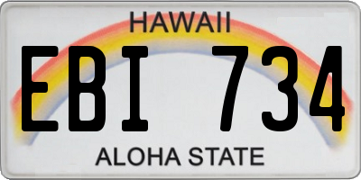 HI license plate EBI734