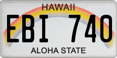 HI license plate EBI740