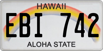HI license plate EBI742
