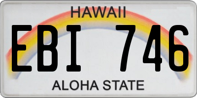 HI license plate EBI746