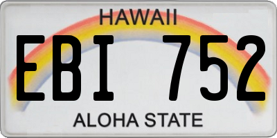 HI license plate EBI752