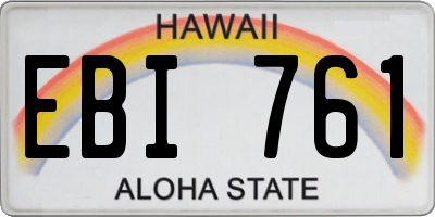 HI license plate EBI761
