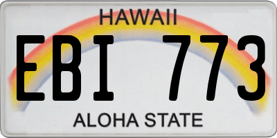 HI license plate EBI773