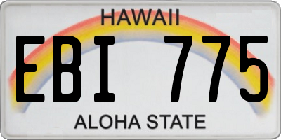HI license plate EBI775