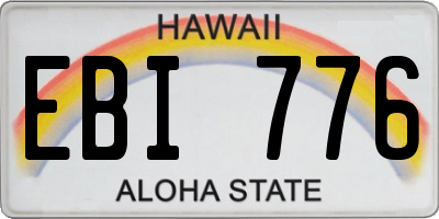 HI license plate EBI776