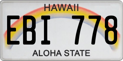 HI license plate EBI778