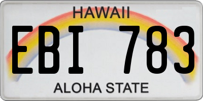 HI license plate EBI783