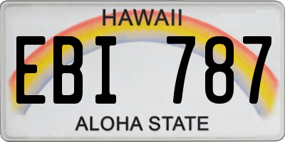 HI license plate EBI787