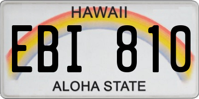 HI license plate EBI810