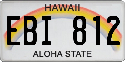 HI license plate EBI812