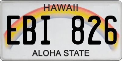 HI license plate EBI826