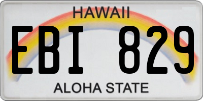 HI license plate EBI829
