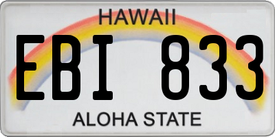HI license plate EBI833
