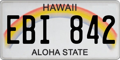 HI license plate EBI842