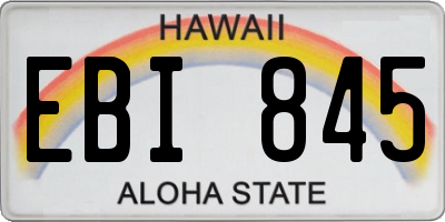 HI license plate EBI845