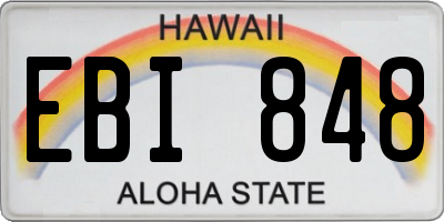 HI license plate EBI848