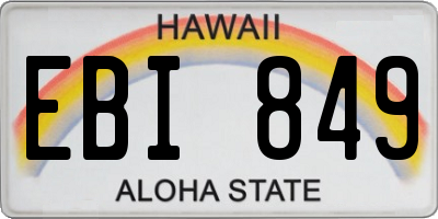 HI license plate EBI849