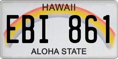 HI license plate EBI861