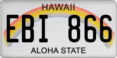 HI license plate EBI866