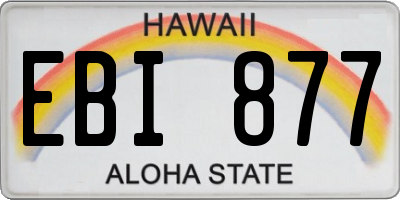 HI license plate EBI877