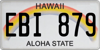HI license plate EBI879
