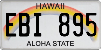 HI license plate EBI895