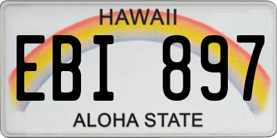 HI license plate EBI897