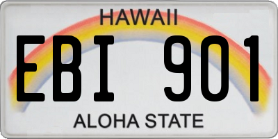 HI license plate EBI901