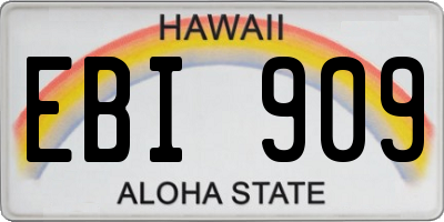 HI license plate EBI909