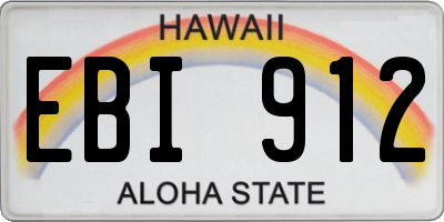 HI license plate EBI912