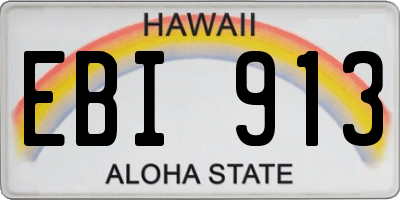 HI license plate EBI913