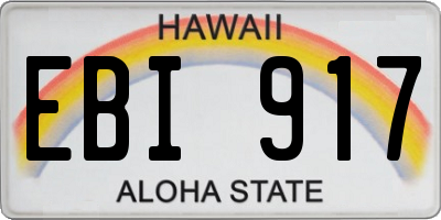 HI license plate EBI917