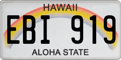 HI license plate EBI919