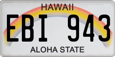 HI license plate EBI943